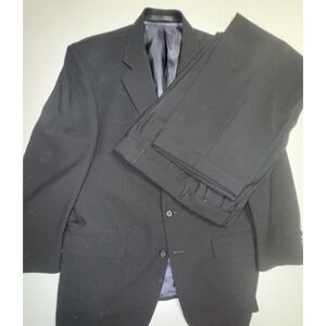 Charcoal Suit Tallia Sartoria Wool 2pc Coat 40 Short, Waist 34" 3 Button No Vent